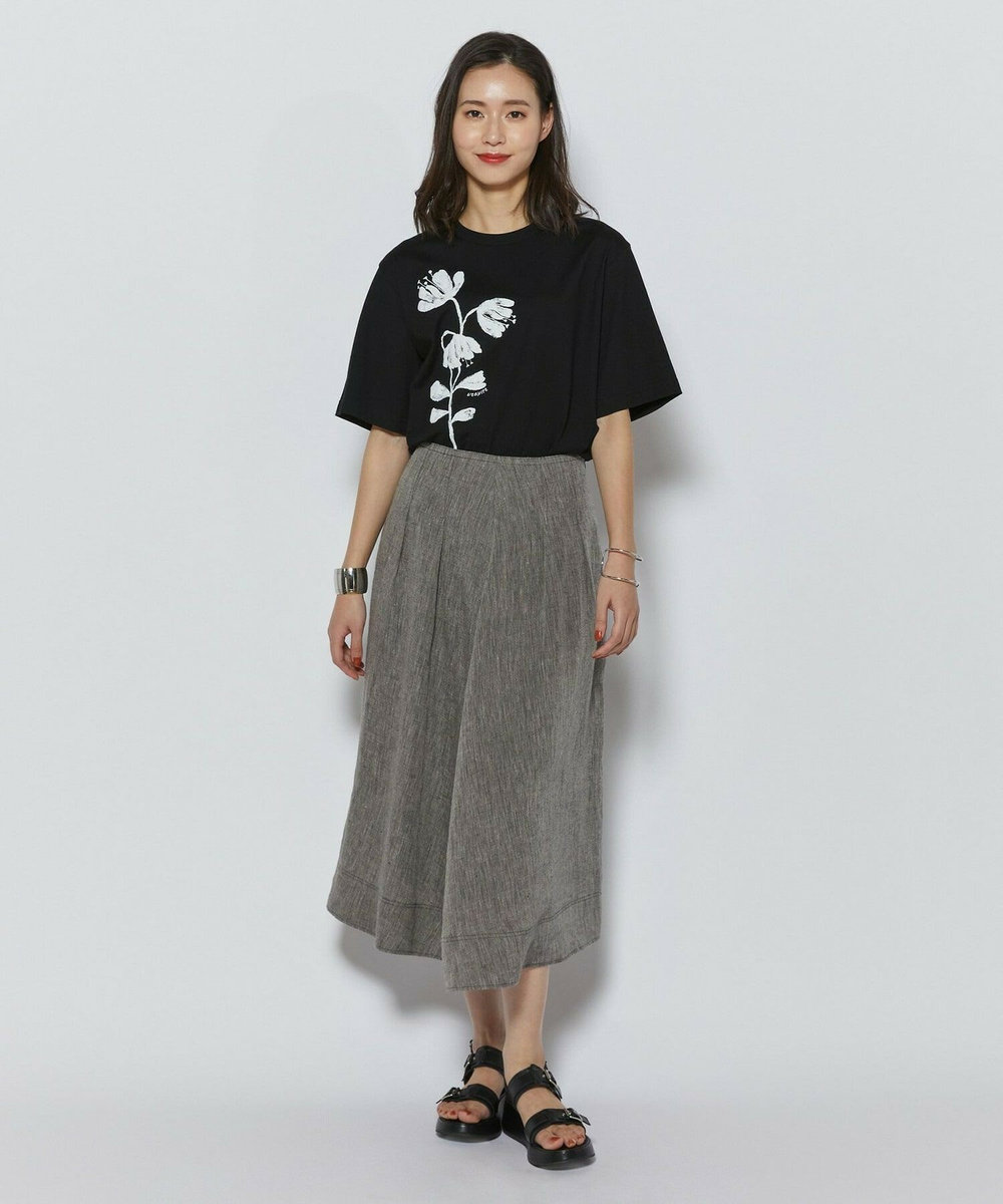 L'EQUIPE ［eclat 2026年5月号掲載商品］ヘンプ麻スカート ブラック