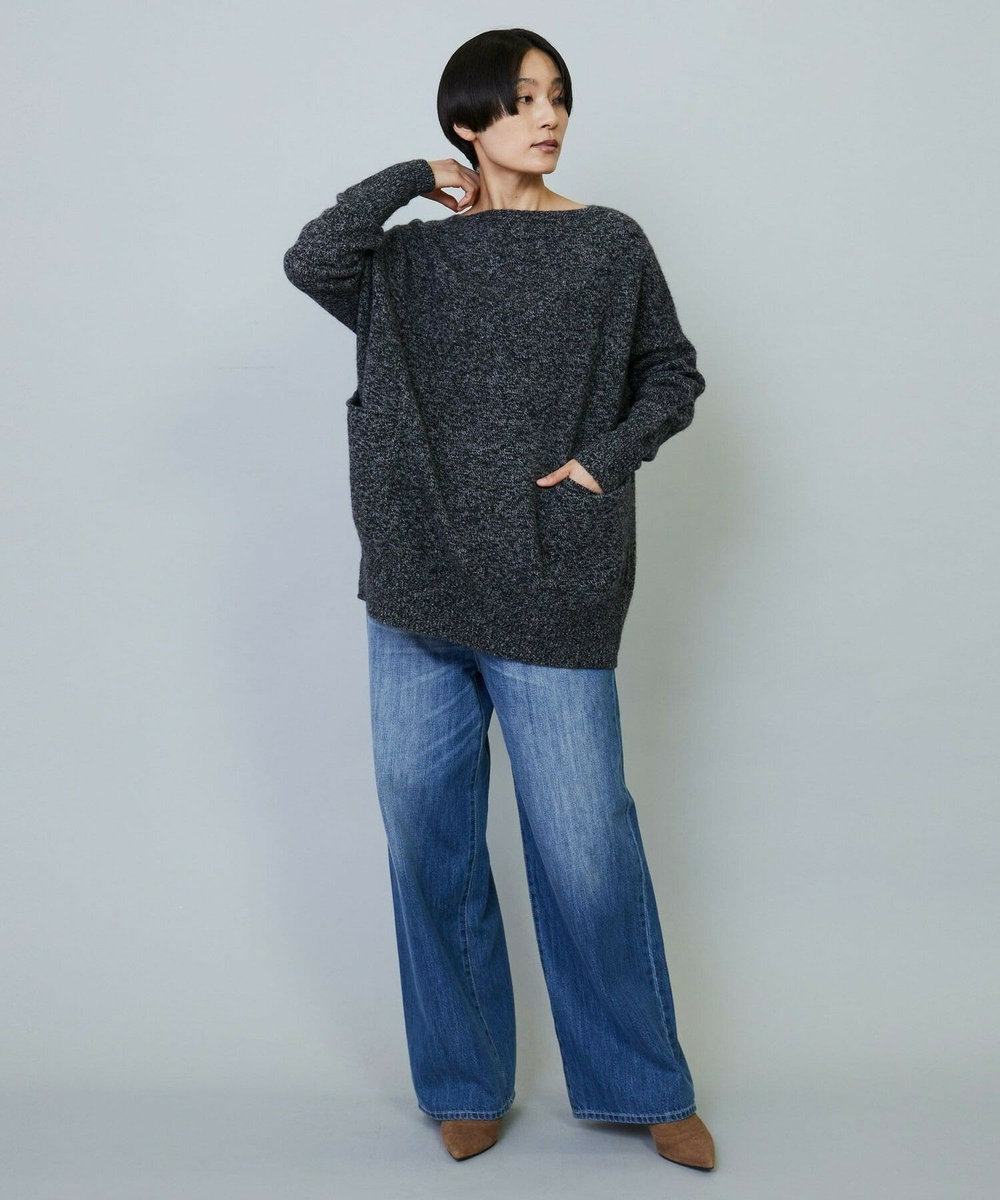 MOGA クーマラム×カシミヤボートネックニット ブラック系その他