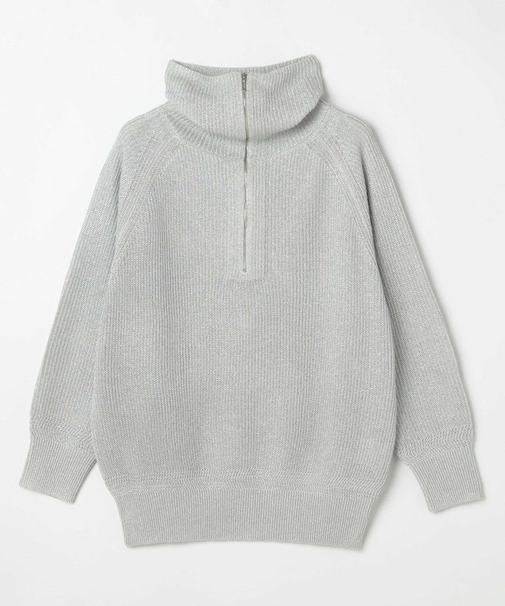 L'EQUIPE ラメハーフZIPニット グレー
