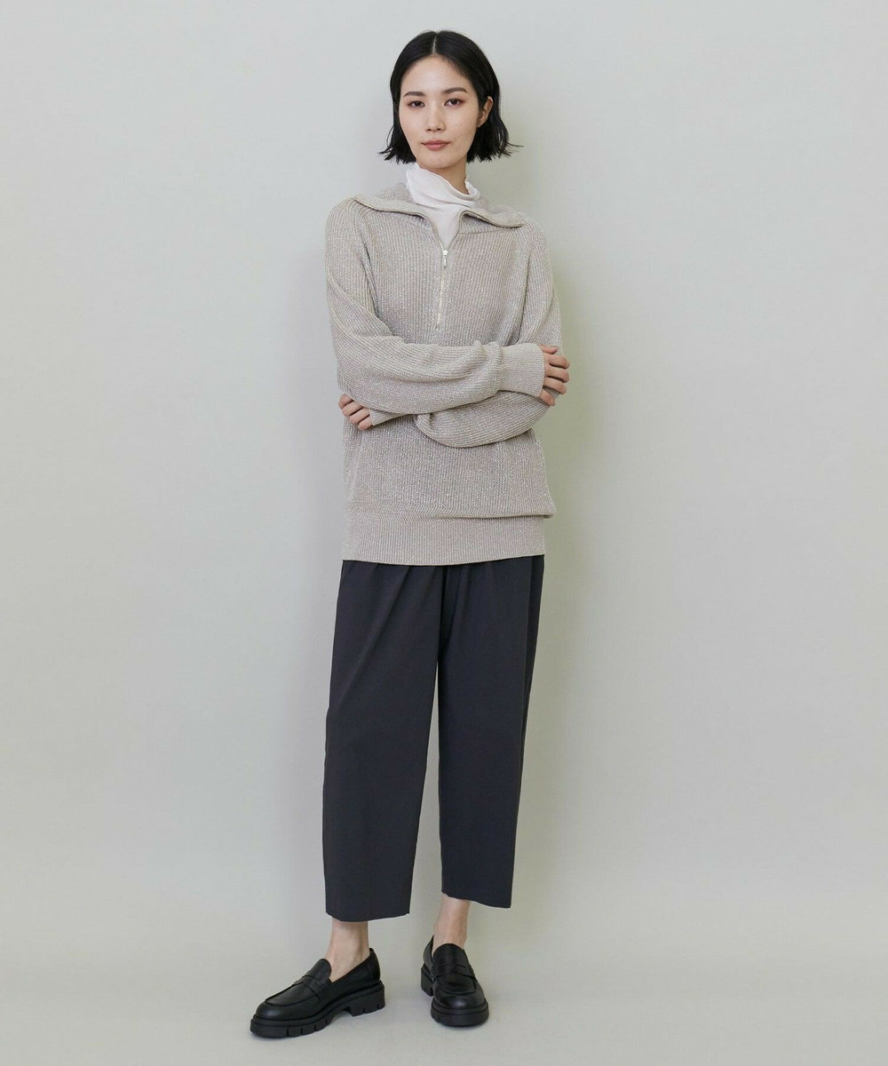 L'EQUIPE ラメハーフZIPニット ベージュ