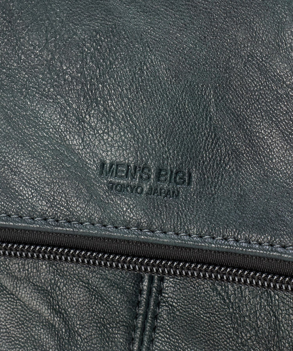 MEN'S BIGI 2WAY ミニマルフェイクレザークラッチバッグ グリーン