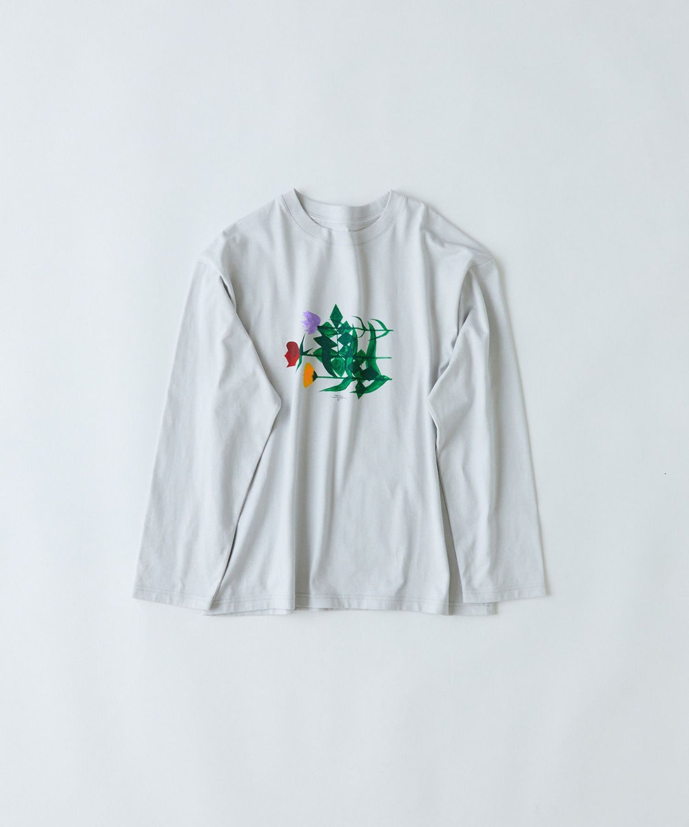 congés payés ADIEU TRISTESSE ichiro yamaguchi.ロングＴシャツ ブル－グレ－