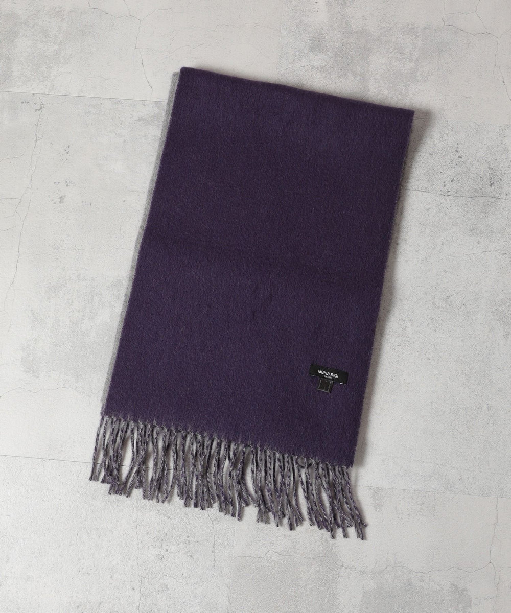 MEN'S BIGI リバーシブルウールマフラー パープル