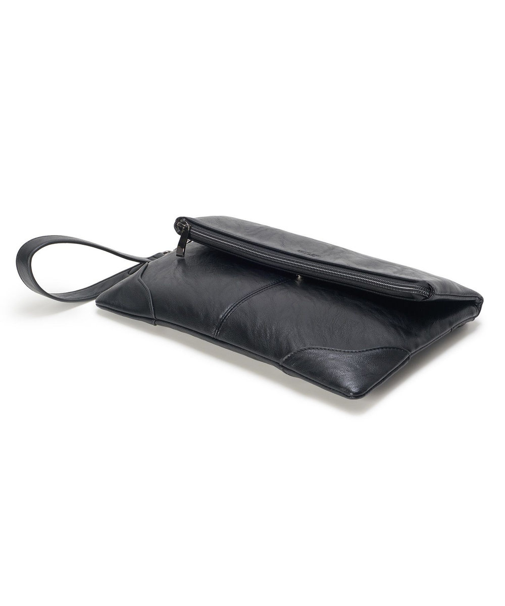 MEN'S BIGI 2WAY ミニマルフェイクレザークラッチバッグ ブラック