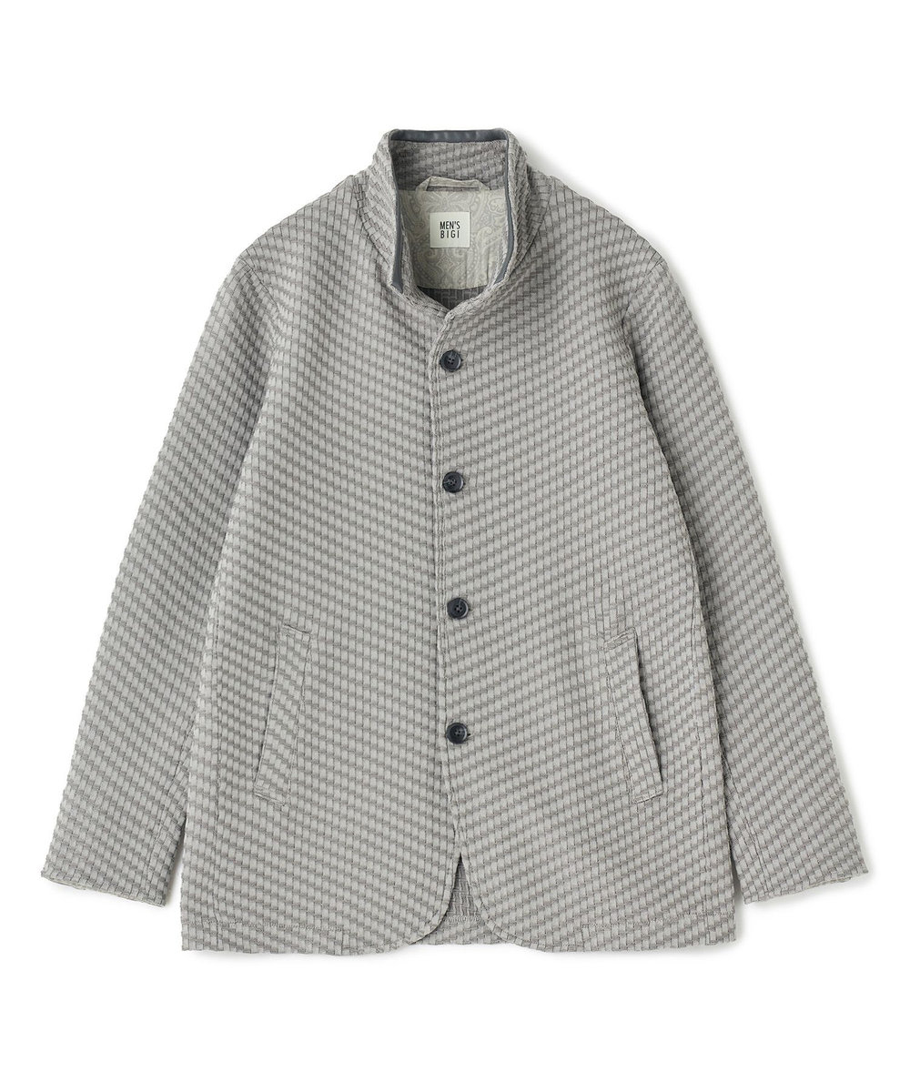 MEN'S BIGI ブリスターニットジャカード スタンドジャケット グレー系その他