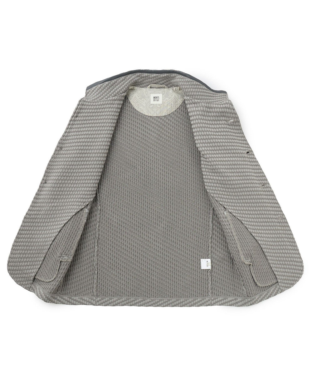 MEN'S BIGI ブリスターニットジャカード スタンドジャケット グレー系その他