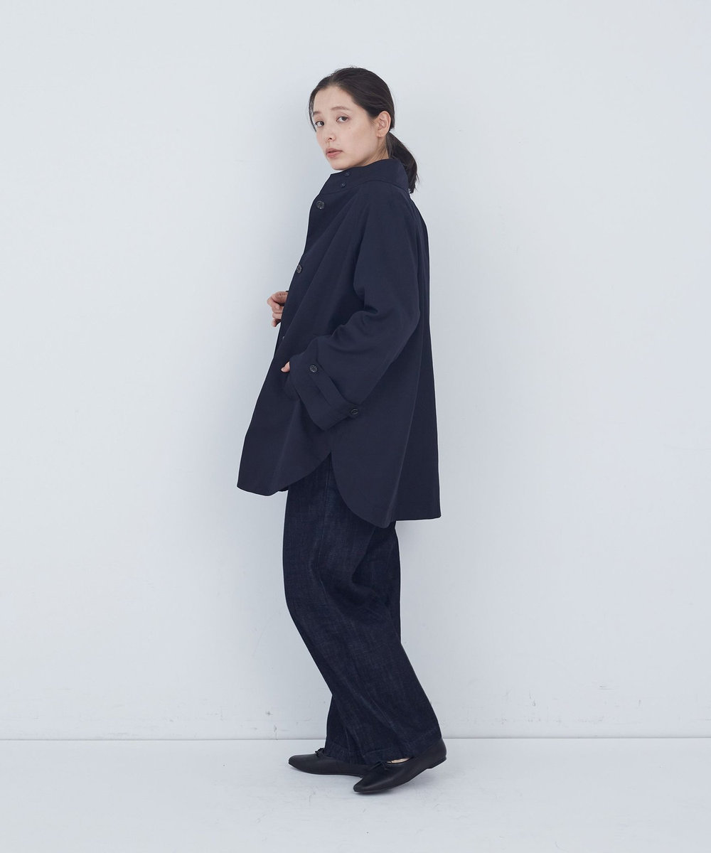 ADIEU TRISTESSE Aラインハーフコート ネイビー