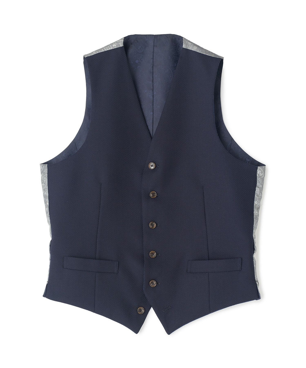 MEN'S BIGI ミックスヤーン/ポップサック リバーシブルベスト ネイビー