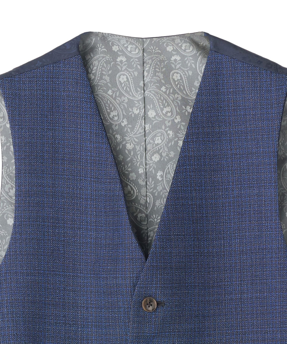 MEN'S BIGI ミックスヤーン/ポップサック リバーシブルベスト ネイビー