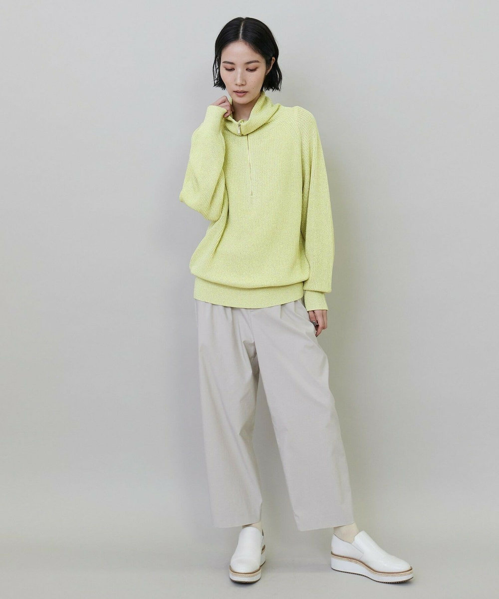 L'EQUIPE ラメハーフZIPニット イエロー
