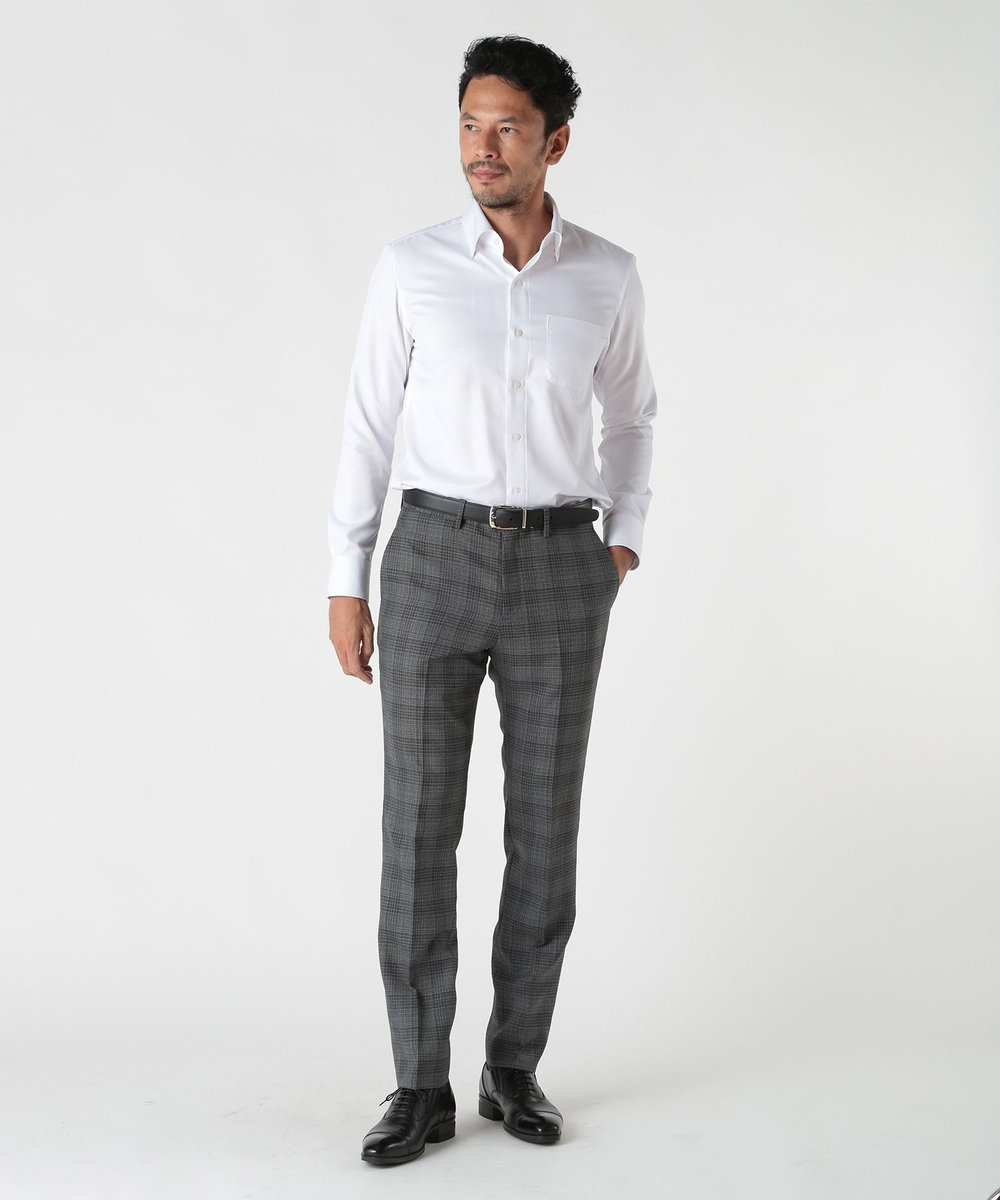 MEN'S BIGI ミックスヤーンブッチャーチェックスラックスパンツ グレー