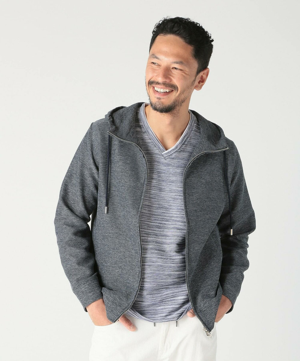 MEN'S BIGI スラブタック天竺素材Tシャツ＜吸水速乾＞ ネイビー