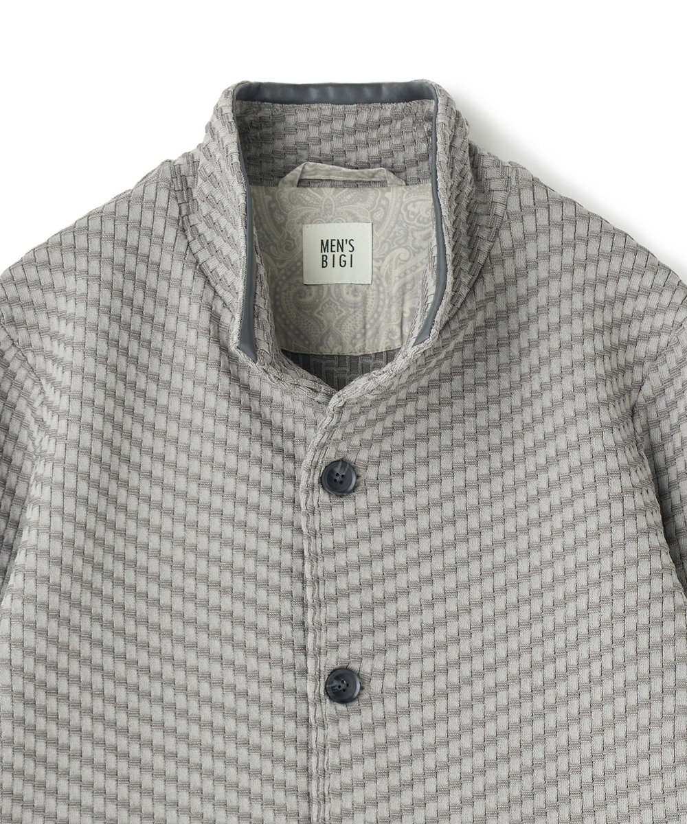 MEN'S BIGI ブリスターニットジャカード スタンドジャケット グレー系その他