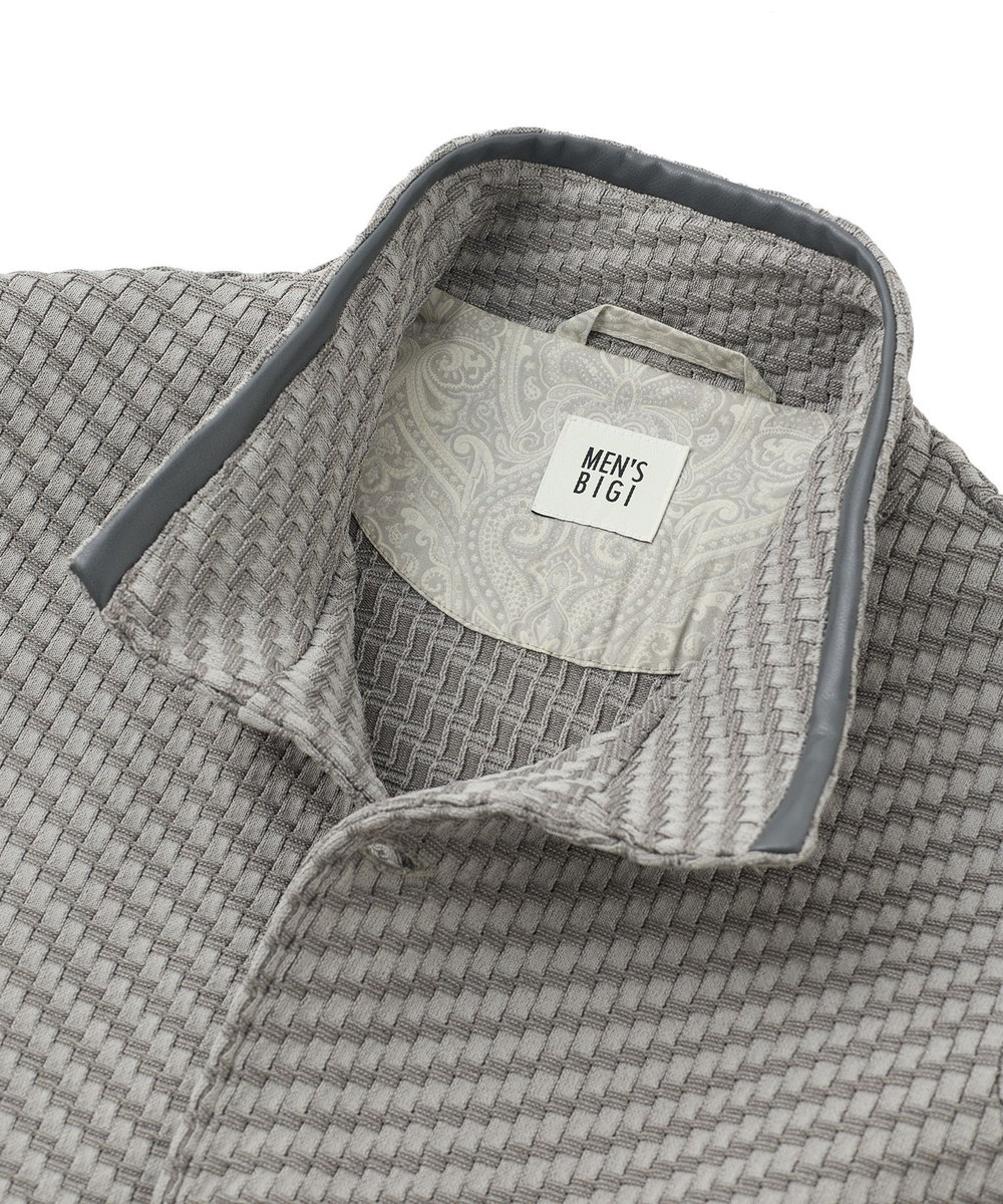MEN'S BIGI ブリスターニットジャカード スタンドジャケット グレー系その他