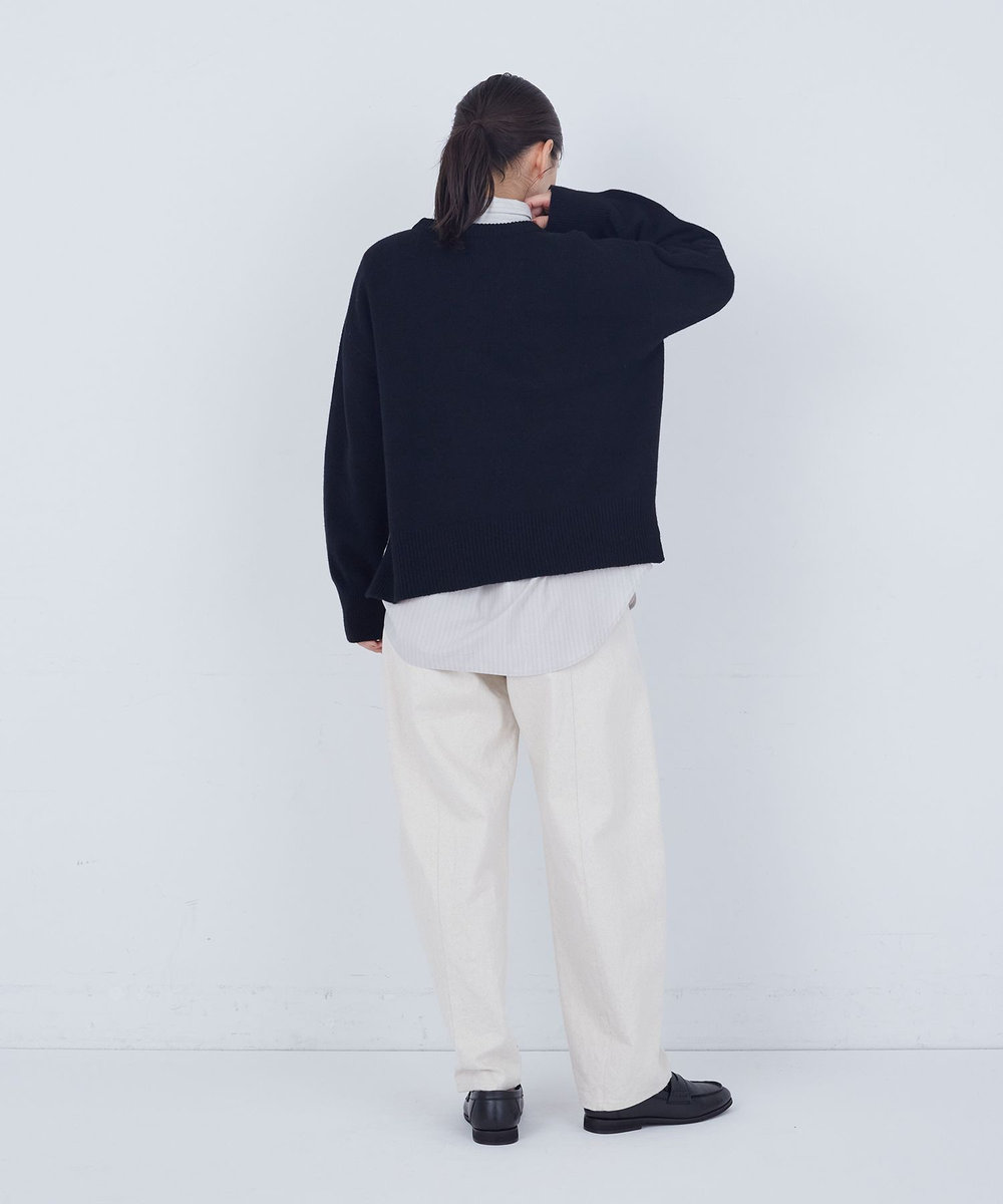 ADIEU TRISTESSE ラムウールホールガーメントプルオーバー ブラック