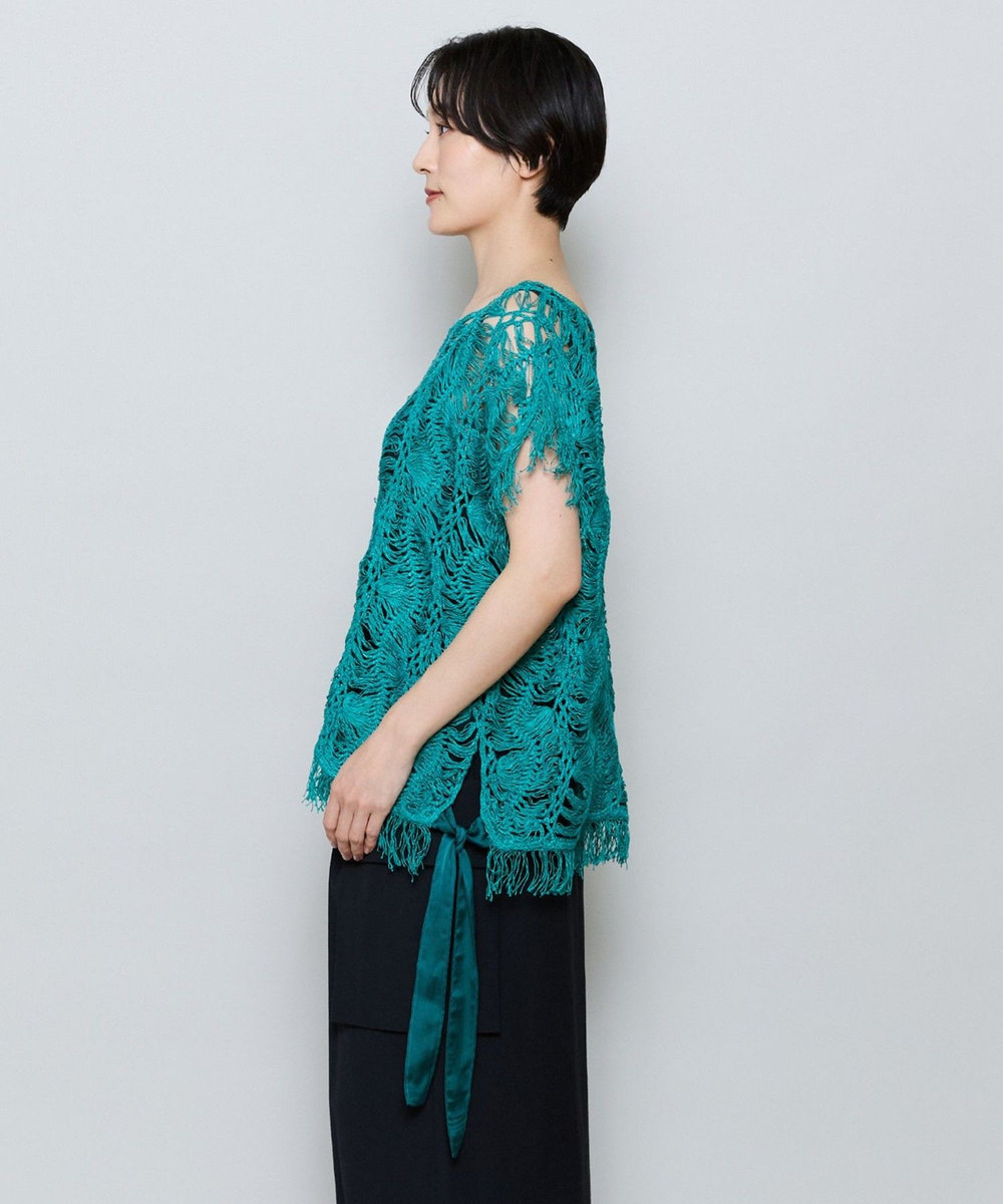 MOGA ヘアピンレースニットトップス グリーン
