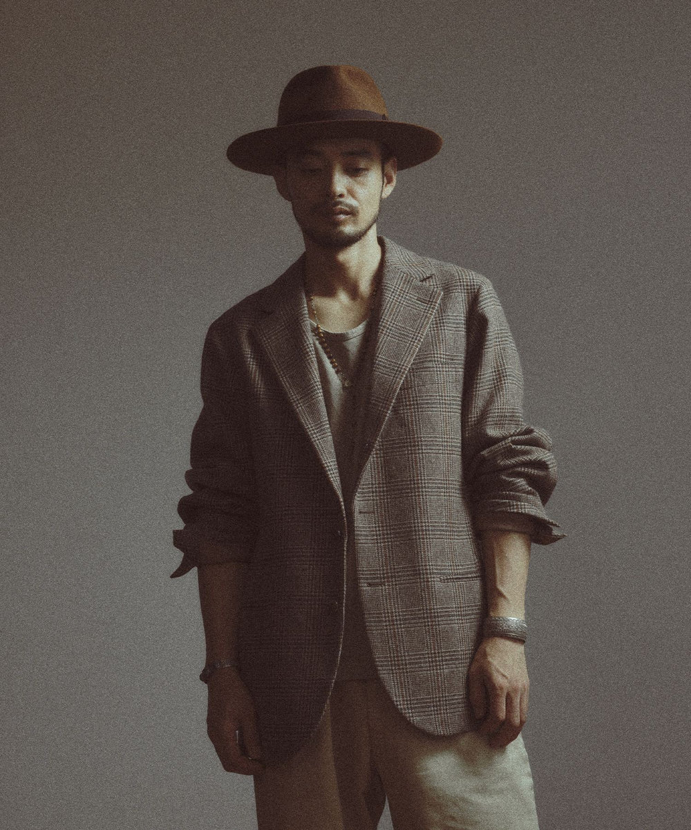 MEN'S BIGI 【BASED ON MEN'S BIGI HERITAGE】グレンチェック リラックス3Bジャケット ブラウン