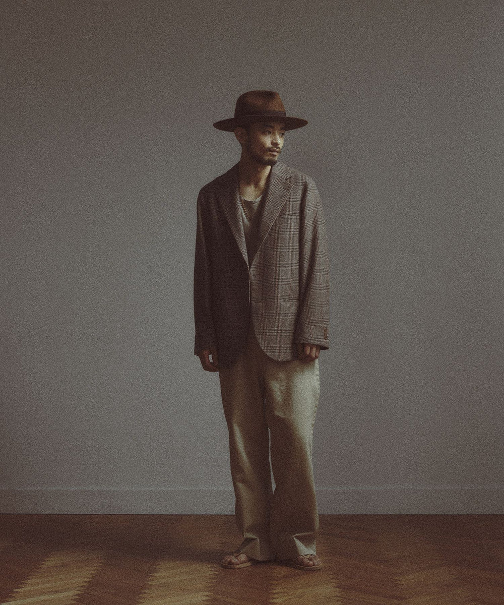 MEN'S BIGI 【BASED ON MEN'S BIGI HERITAGE】グレンチェック リラックス3Bジャケット ブラウン