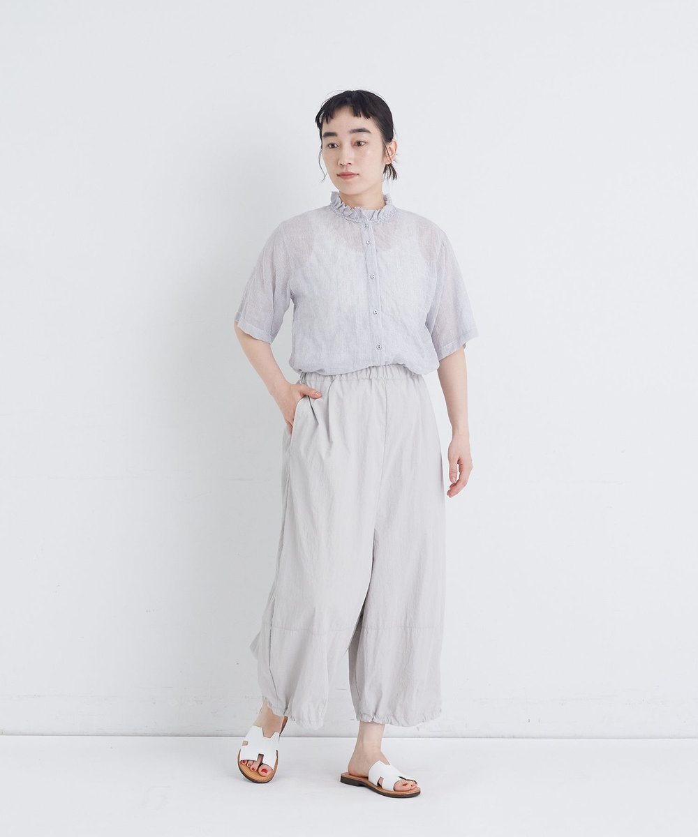 congés payés ADIEU TRISTESSE 【FAVE】ナイロンワイドサルエルパンツ グレイッシュベージュ