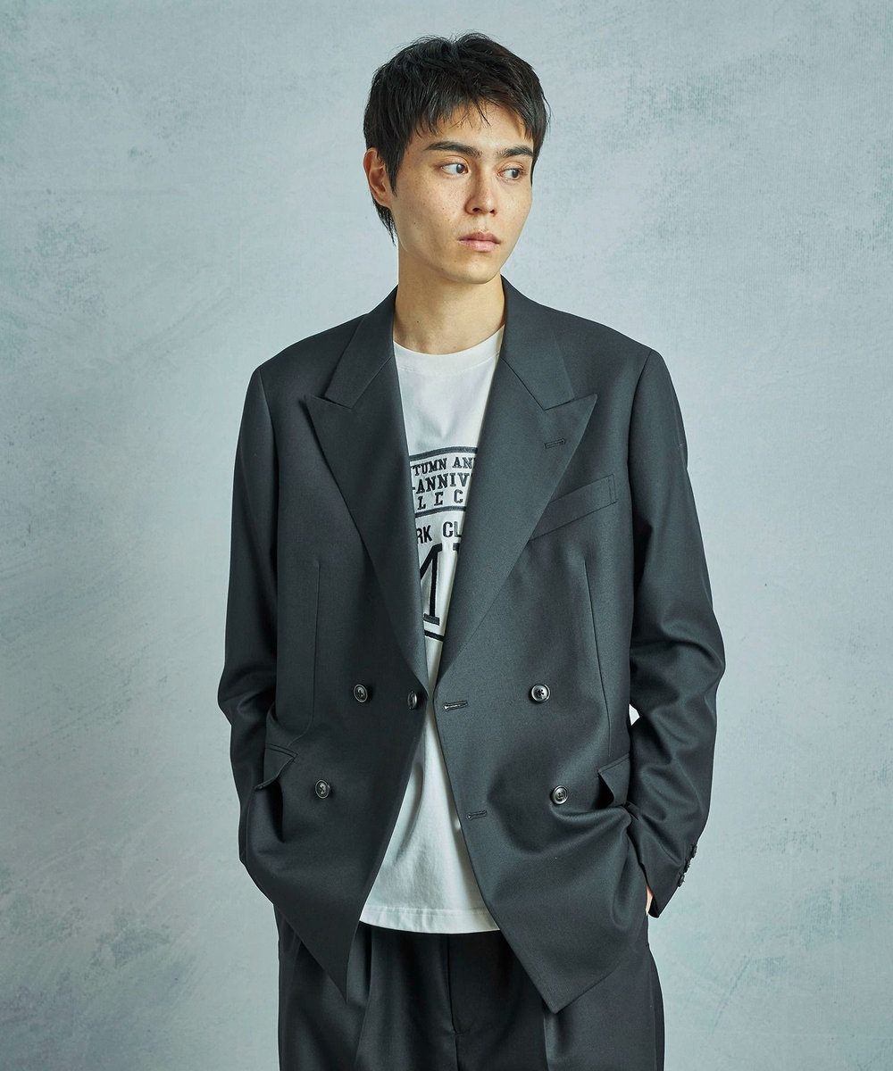 MEN'S BIGI 【50th Anniv . 菊池武夫】TECHWOOL TWILL TAILORED JACKET ブラック