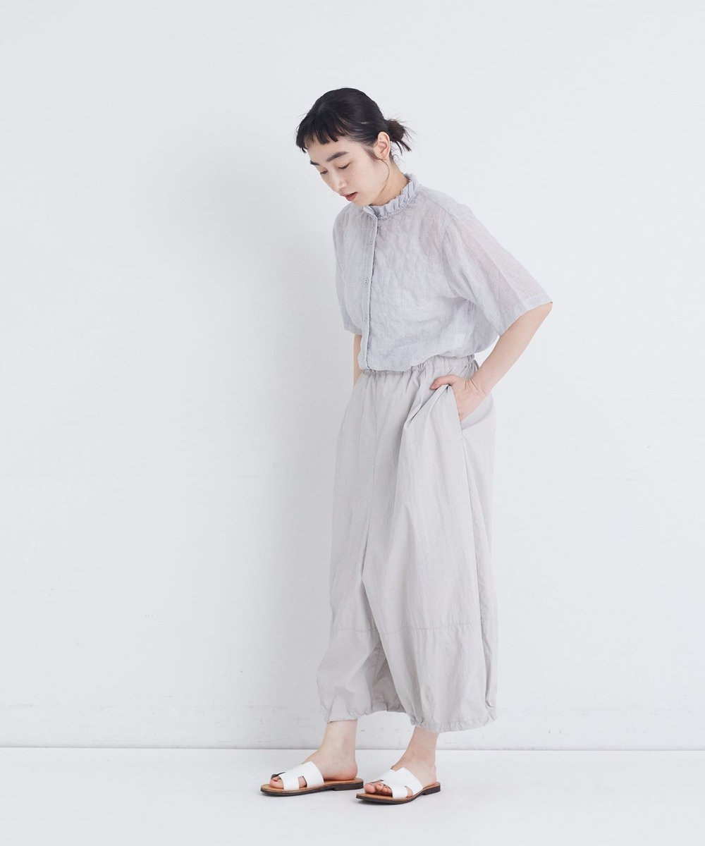 congés payés ADIEU TRISTESSE 【FAVE】ナイロンワイドサルエルパンツ グレイッシュベージュ