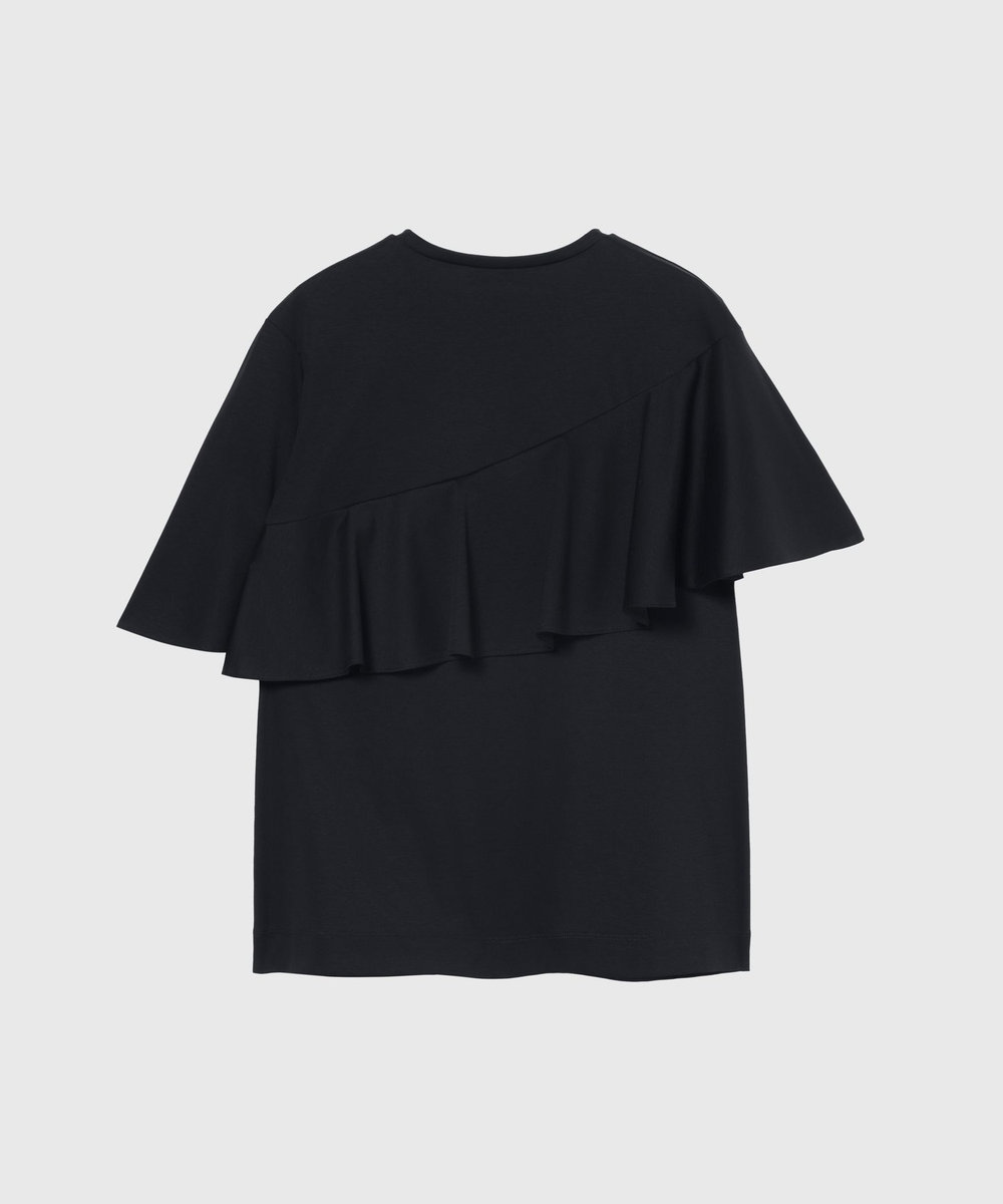DÉPAREILLÉ COTTON JERSEY RUFFLE TOPS / コットンジャージーラッフルトップス ネイビー