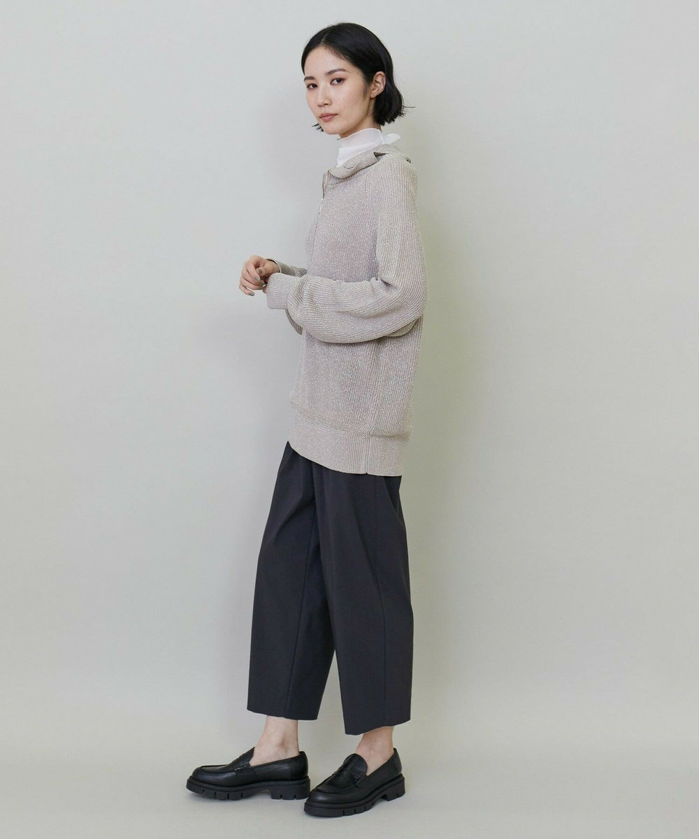 L'EQUIPE ラメハーフZIPニット ベージュ