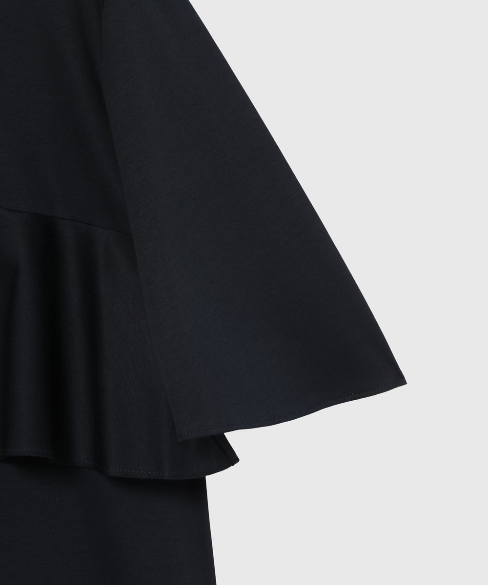 DÉPAREILLÉ COTTON JERSEY RUFFLE TOPS / コットンジャージーラッフルトップス ネイビー