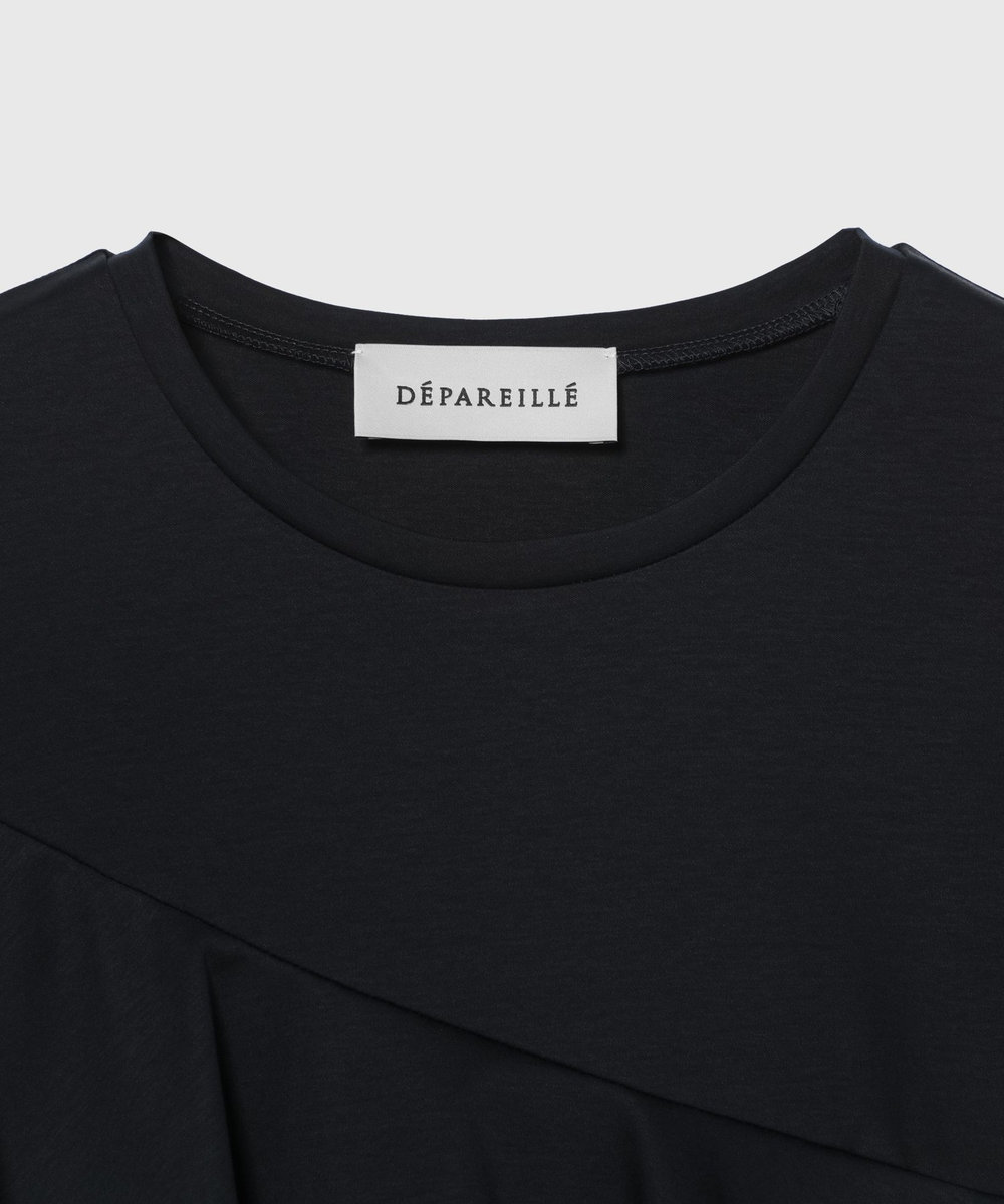 DÉPAREILLÉ COTTON JERSEY RUFFLE TOPS / コットンジャージーラッフルトップス ネイビー