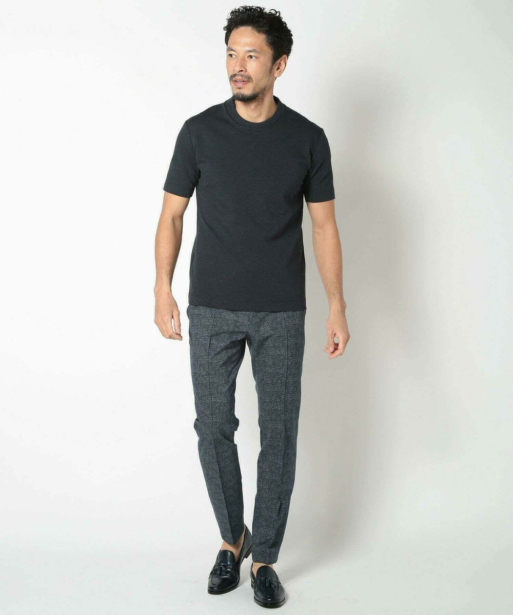 MEN'S BIGI 【ACTIVE TAILOR/アクティブテイラー】シルケットスムースクルーネックTシャツ＜接触冷感 / UVカット＞ ネイビー