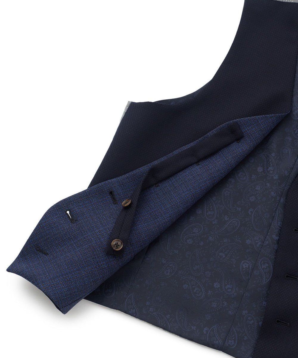 MEN'S BIGI ミックスヤーン/ポップサック リバーシブルベスト ネイビー