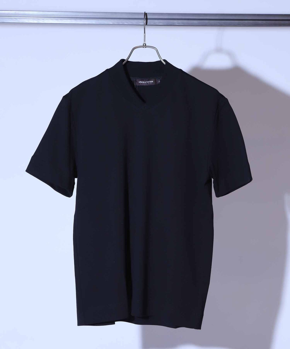 UNION STATION シルケットスムースVネックテーラーTシャツ ブラック