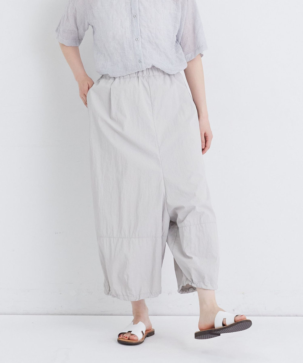 congés payés ADIEU TRISTESSE 【FAVE】ナイロンワイドサルエルパンツ グレイッシュベージュ