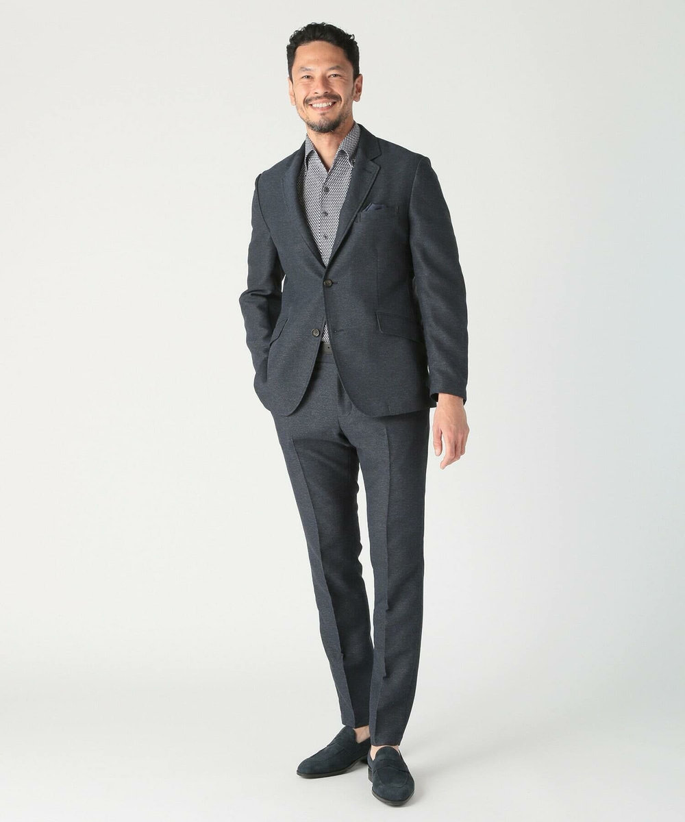 MEN'S BIGI 【ACTIVE TAILOR】サッカー織りポロシャツ<COOL MAX/吸水速乾> ブルー