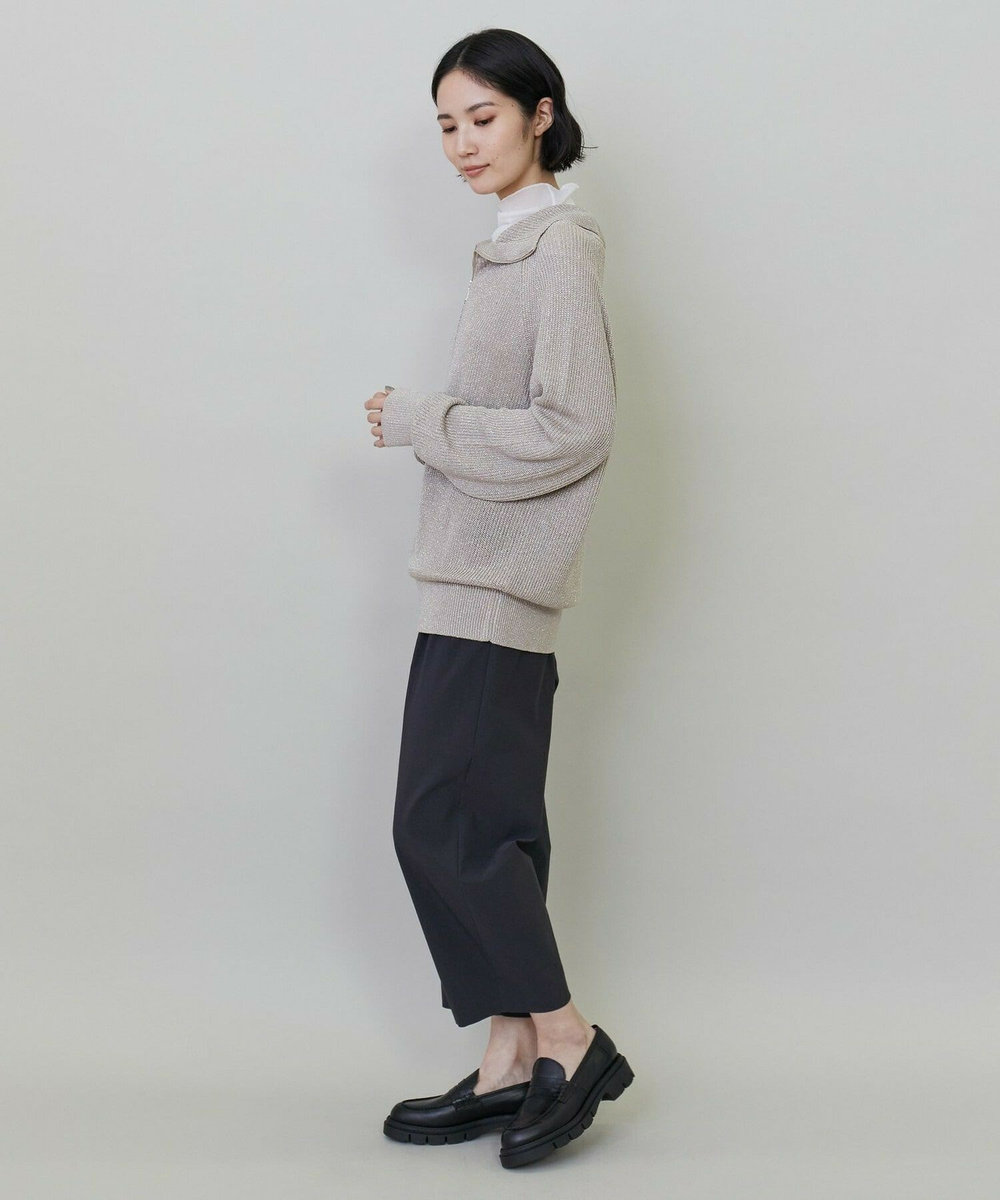 L'EQUIPE ラメハーフZIPニット ベージュ