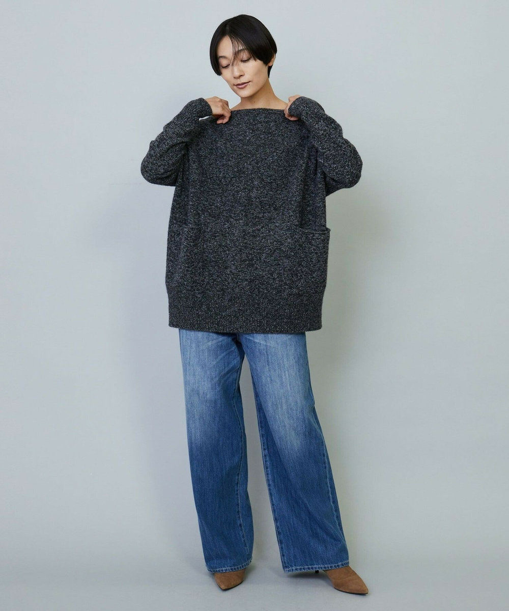 MOGA クーマラム×カシミヤボートネックニット ブラック系その他