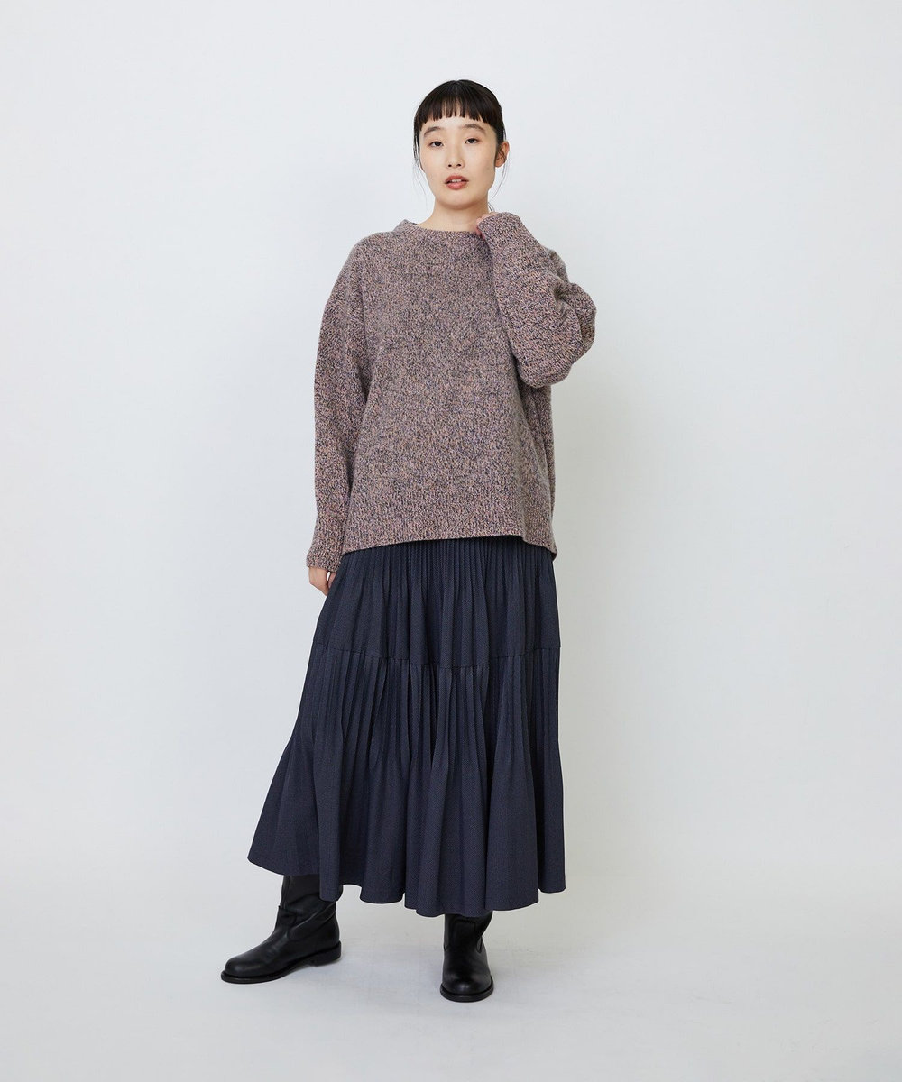 LOISIR エステルガンクラブチェックティアードプリーツスカート ブルー系その他