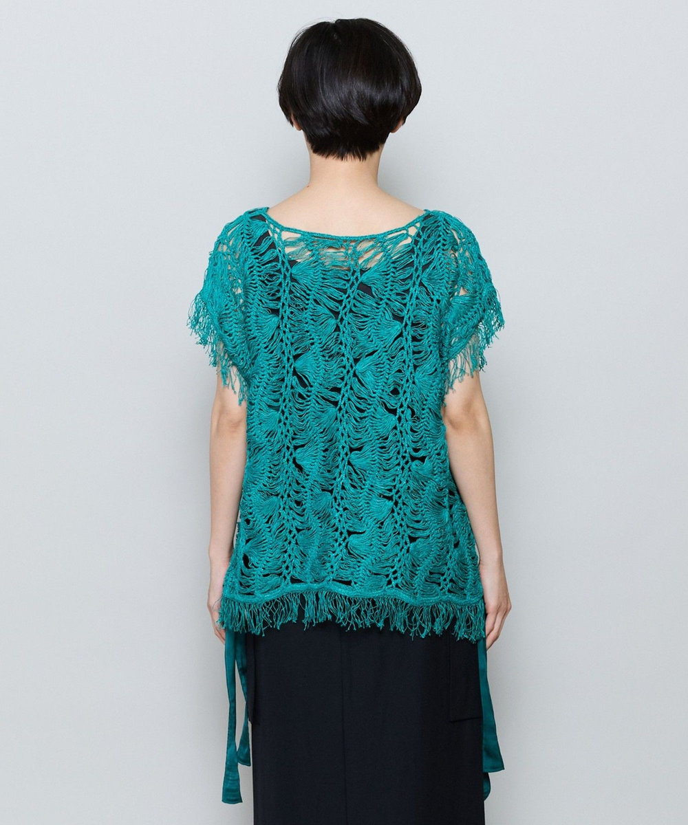 MOGA ヘアピンレースニットトップス グリーン