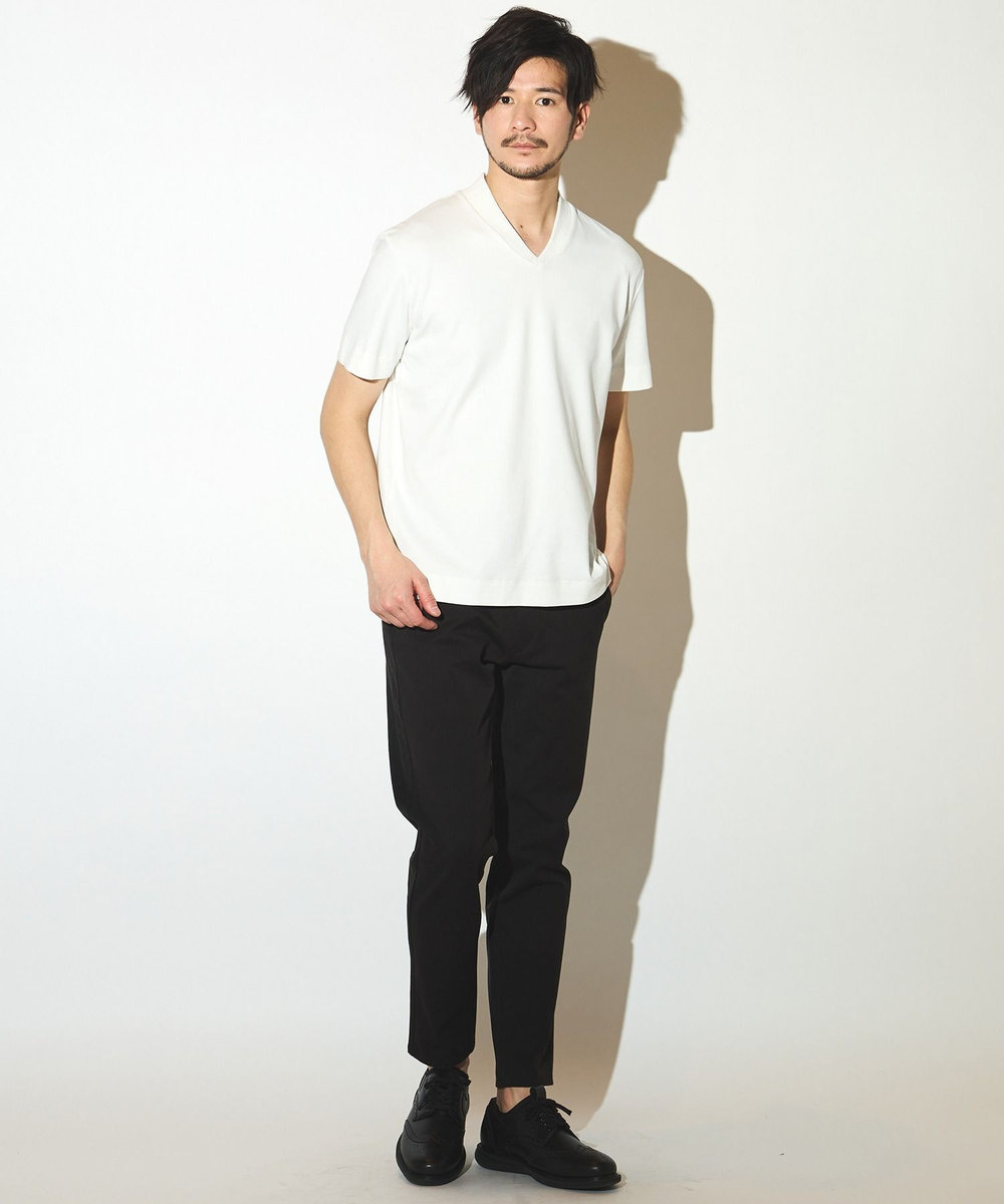 UNION STATION シルケットスムースVネックテーラーTシャツ ホワイト