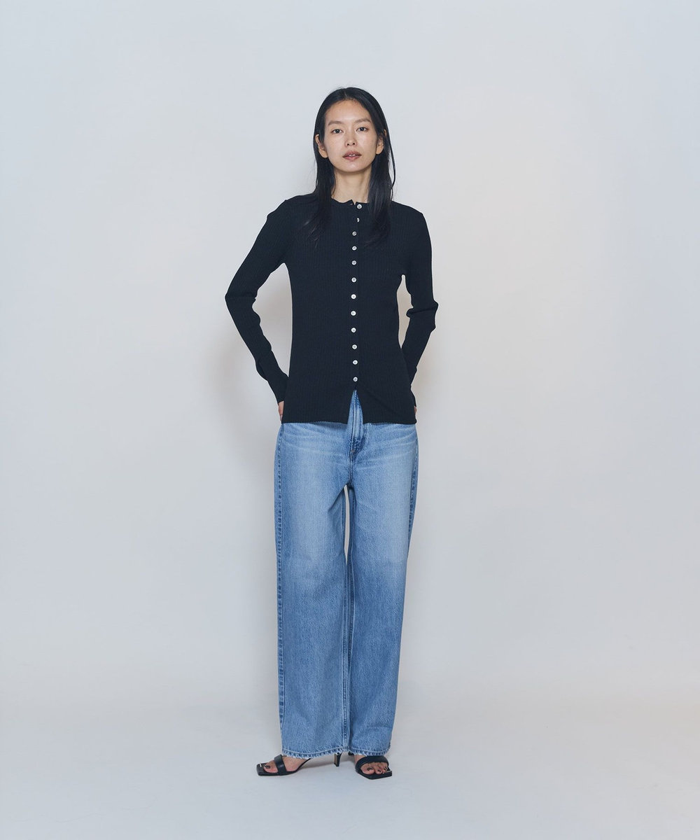 1er Arrondissement ワイドリブスキニーカーディガン ブラック