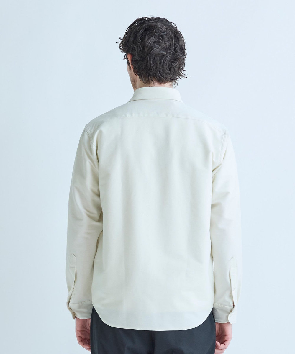MEN'S BIGI デニムジャージ シャツブルゾン＜ストレッチ＞ ホワイト