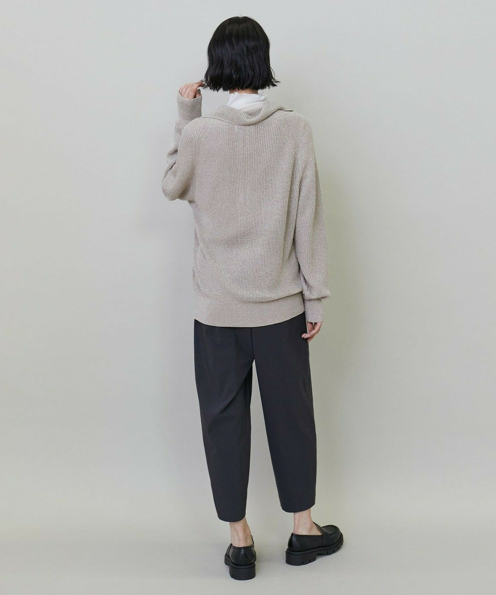 L'EQUIPE ラメハーフZIPニット ベージュ