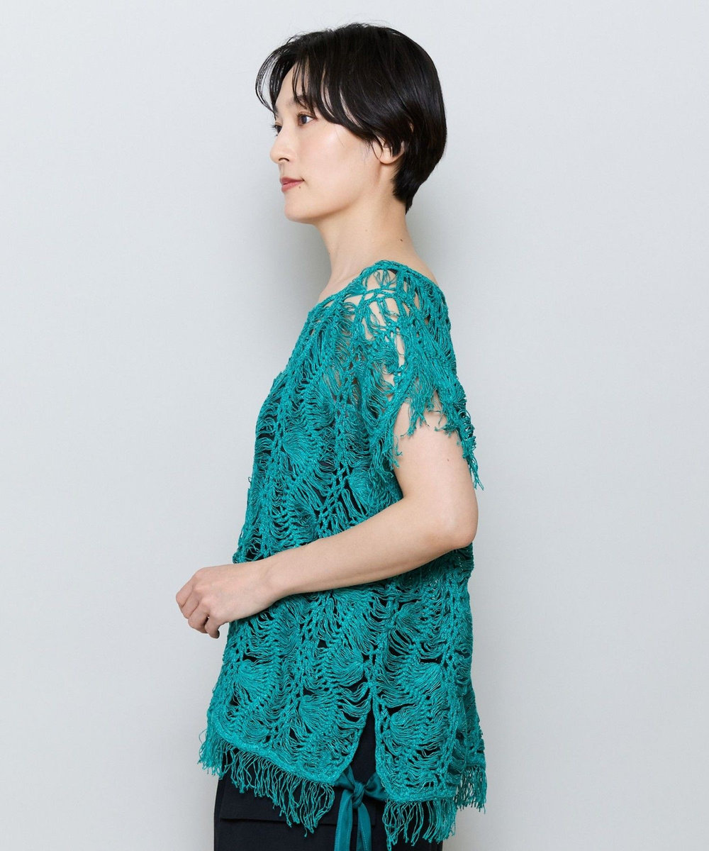 MOGA ヘアピンレースニットトップス グリーン