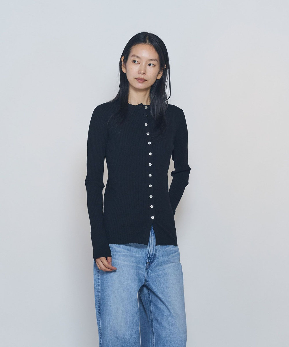 1er Arrondissement ワイドリブスキニーカーディガン ブラック