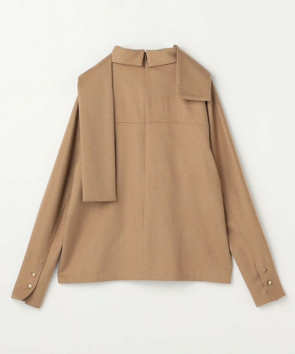 L'EQUIPE COUTURIER ピュアキャメルドレープブラウス キャメル