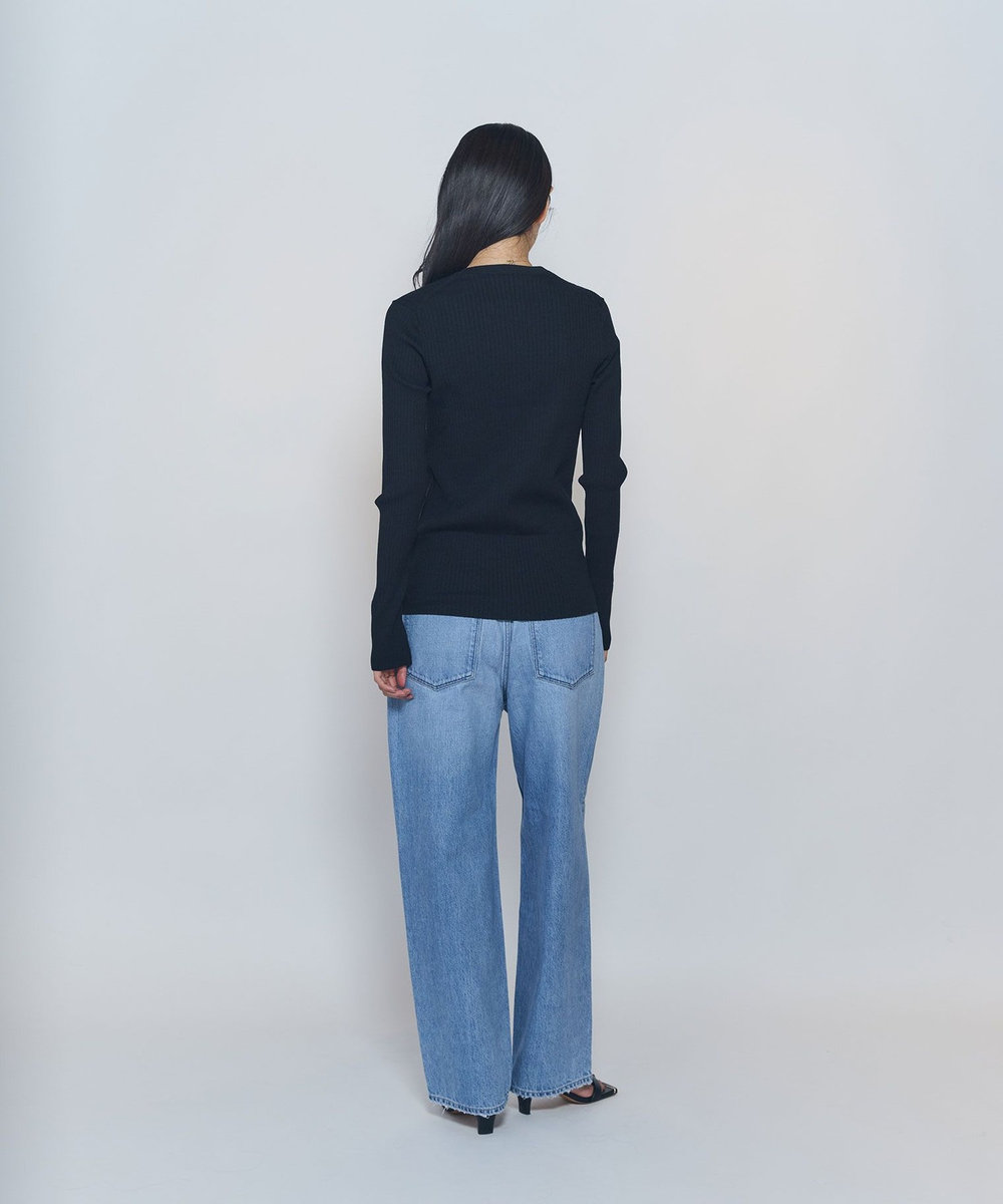 1er Arrondissement ワイドリブスキニーカーディガン ブラック