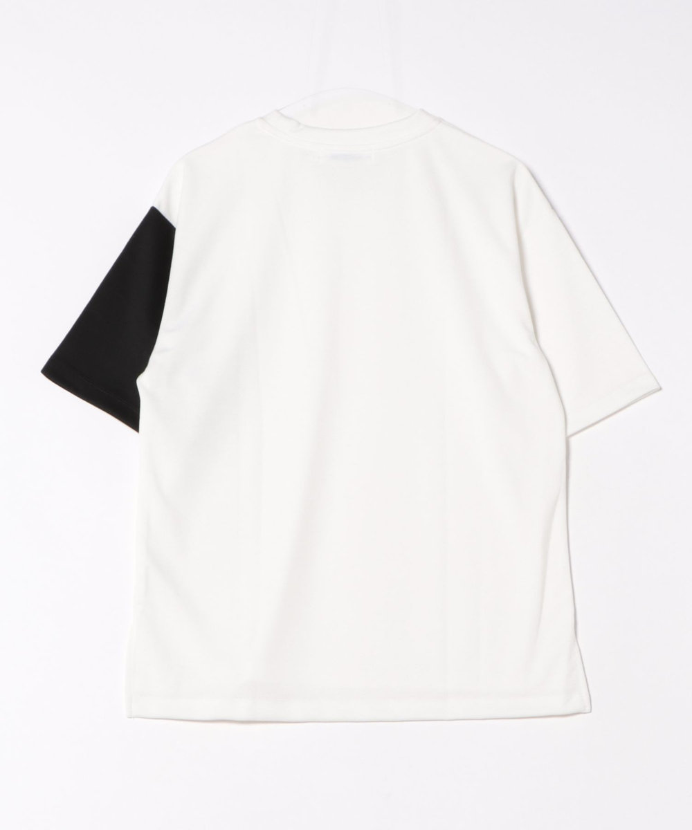UNION STATION ポンチ切り替えアシンメトリーTシャツ ホワイト
