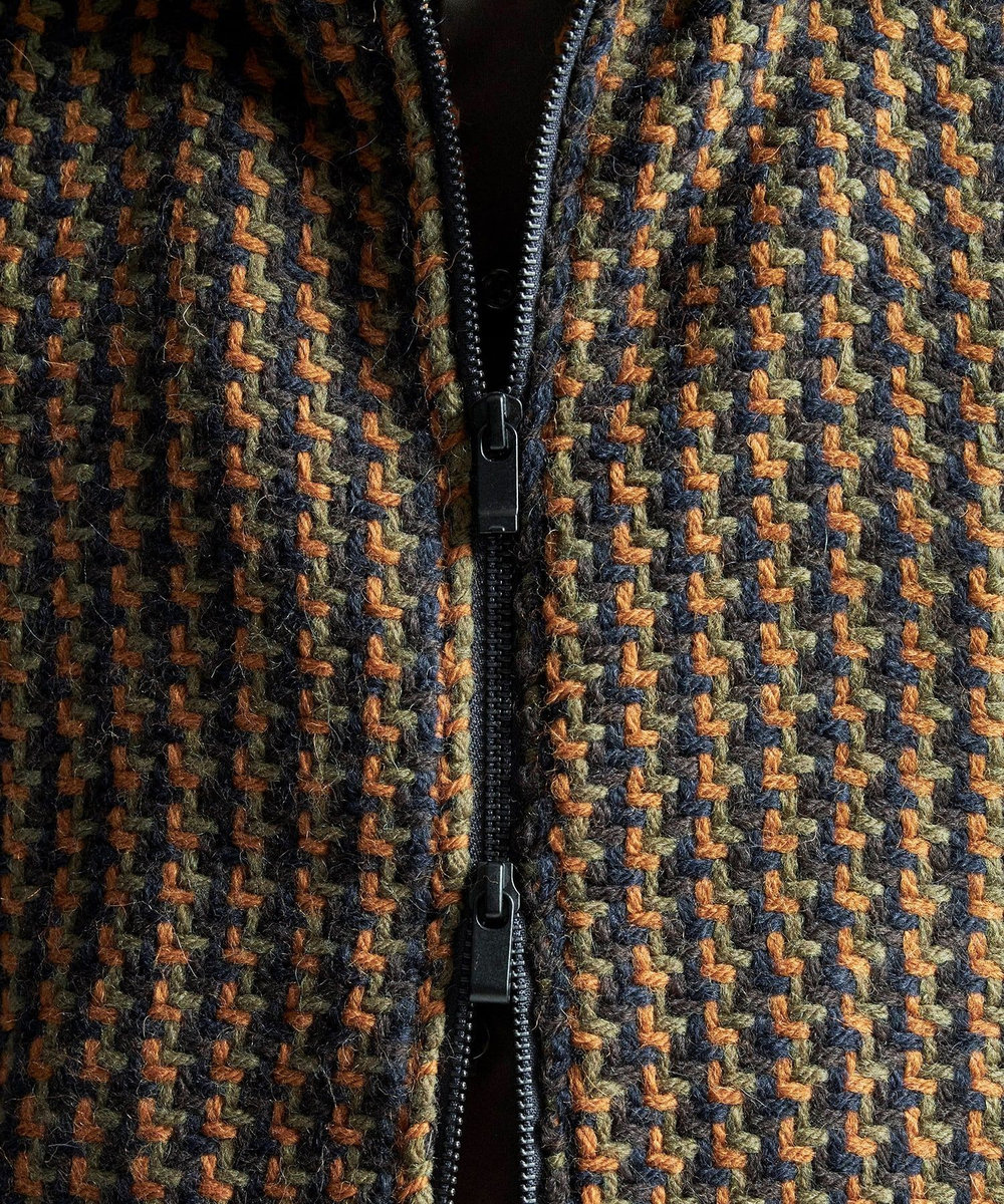 MEN'S BIGI 【John Branigan/ジョン・ブラニガン】別注チェック柄ニット風ブルゾン ブラウン
