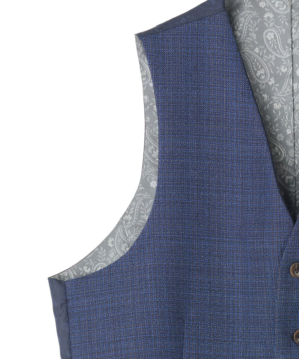 MEN'S BIGI ミックスヤーン/ポップサック リバーシブルベスト ネイビー