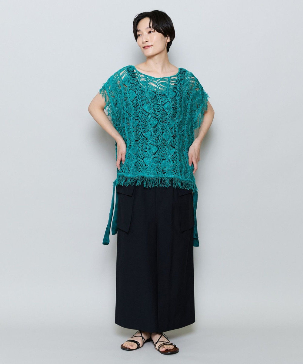 MOGA ヘアピンレースニットトップス グリーン